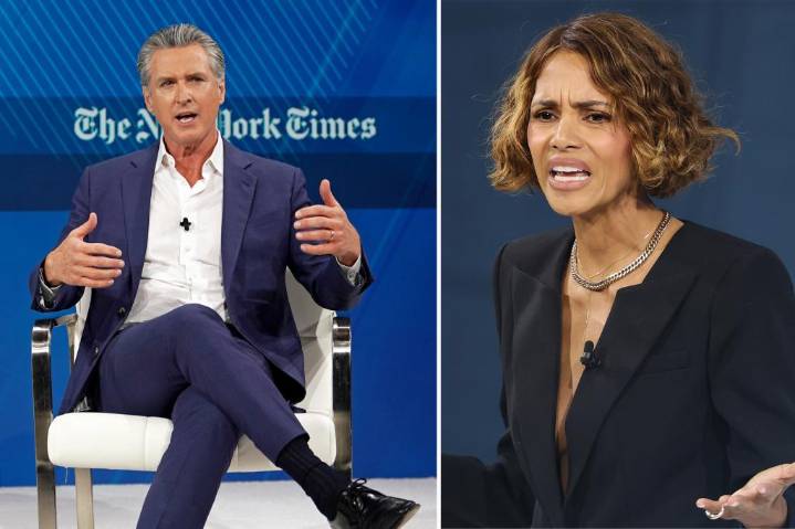 Gavin Newsom cowers to Halle Berry’s jab over 'devaluing' women at NYT summit: 'Just connected with her manager'