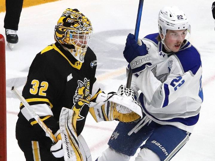Karsen Chartier stymies former team as Sudbury Wolves defeat Sarnia