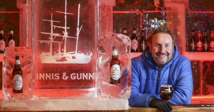 Innis & Gunn recreate 1875 Arctic Ale inside ice sculpture