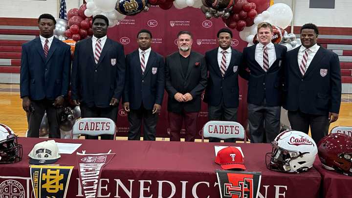 Benedictine football team has six sign to play at Division I programs