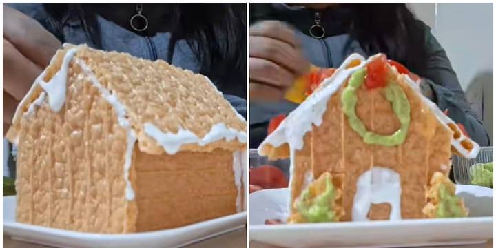 ¡Casita de navideña a la mexicana! Tiktoker crea su propia versión con un chicharrón preparado y se hace viral