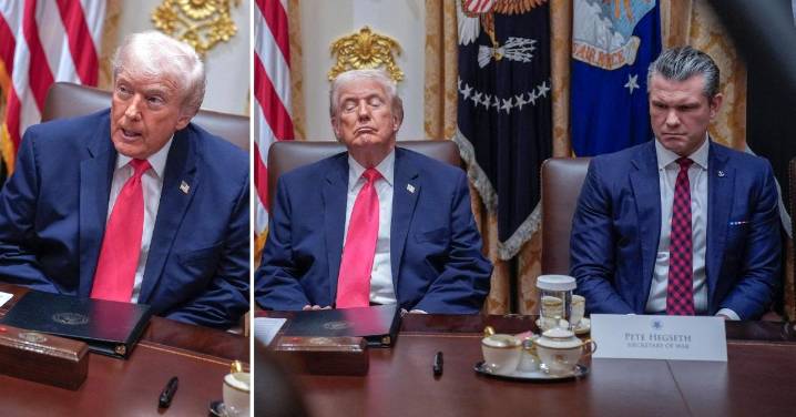 Donald Trump Appears to Doze Off During Cabinet Meeting Minutes After Boasting 'I'm Sharper Than I Was 25 Years Ago': Photos