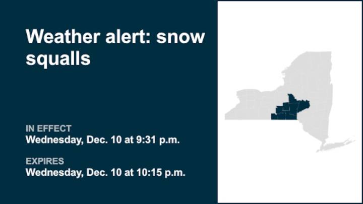 Be prepared for snow squalls in New York Wednesday night