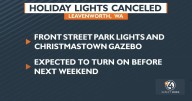 Storm cleanup halts weekend lights and events in Leavenworth