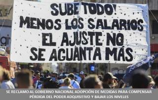 SE RECLAMO AL GOBIERNO NACIONAL ADOPCIÓN DE MEDIDAS PARA COMPENSAR PÉRDIDA DEL PODER ADQUISITIVO Y BAJAR LOS NIVELES DE ENDEUDAMIENTO DE LOS CONSUMIDORES