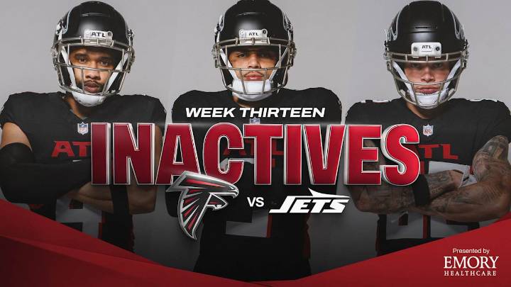 Atlanta Falcons inactives for Week 13 vs. New York Jets