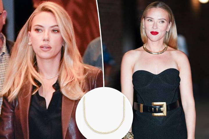 Scarlett Johansson's BaubleBar tennis necklace is on sale for 20% off