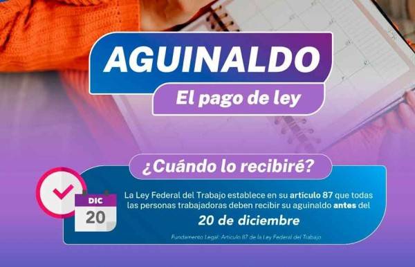 Llama STPS a empleadores a entregar aguinaldo en tiempo y forma