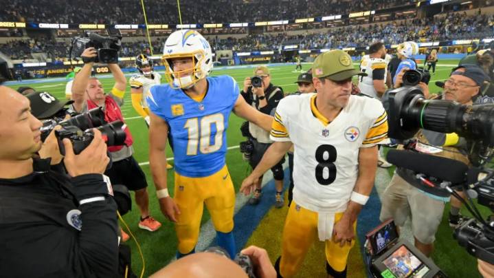 Jim Harbaugh gives comforting Justin Herbert update as Chargers QB looks to do what Aaron Rodgers could not