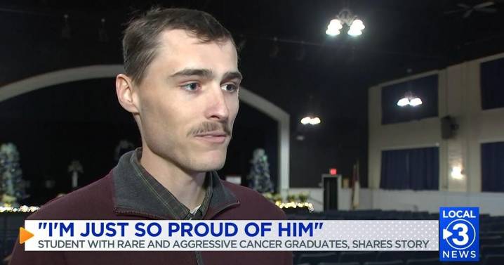 "I'm just so proud of him": Student with rare cancer diagnosis graduates