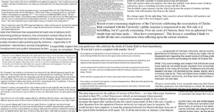 Clemson donors threatened to yank funding over Charlie Kirk