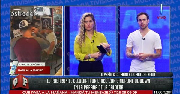 Le robaron el celular a un chico con Síndrome de Down en plena parada de colectivo