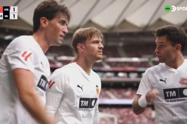 El golazo de Lucas Beltrán en la derrota del Valencia contra el Atlético de Madrid del Cholo Simeone