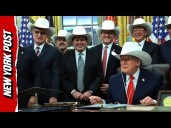 Trump Given Cowboy Hat by 1980 US Men's Olympic Hockey Team