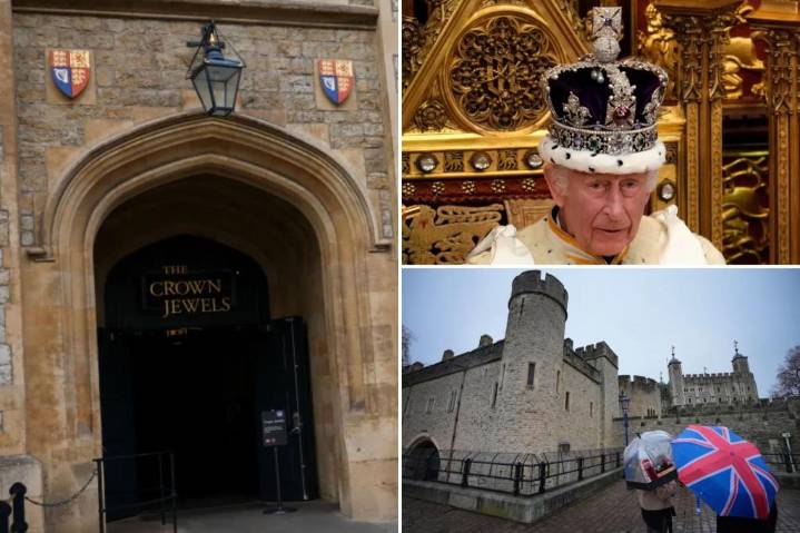 Four arrested in London for throwing food at State Crown display case
