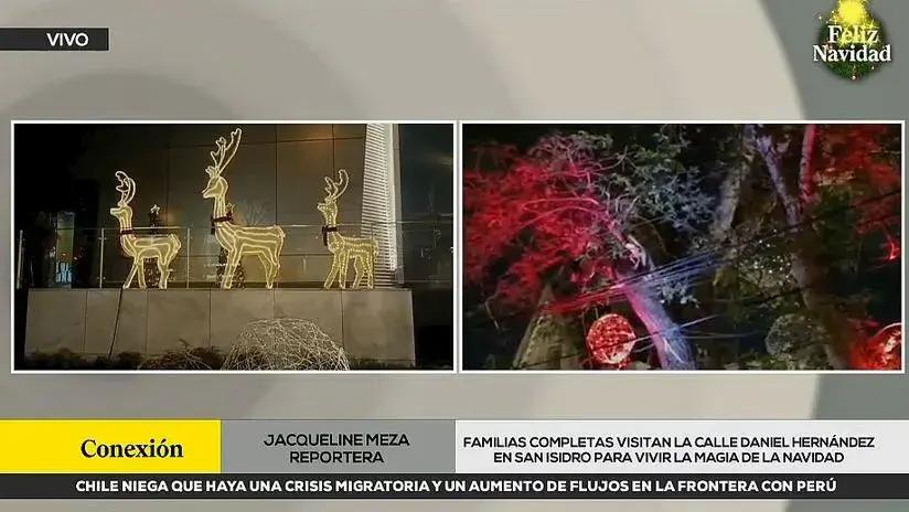 Ciudadanos visitan calle de San Isidro que se ha vuelto viral por sus impresionantes adornos navideños
