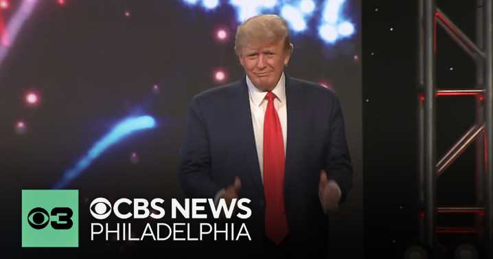 President Trump speaking at Mount Airy Casino Resort in the Poconos Tuesday