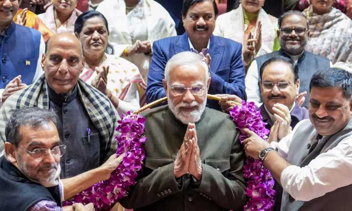 NDA leaders felicitates PM Modi at NDA Parliamentary Meeting