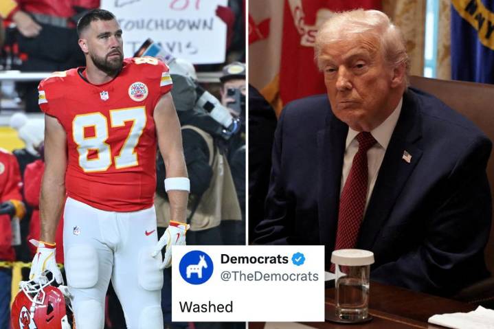 Dems roasted after posting nonsensical video comparing Trump to struggling Kansas City Chiefs