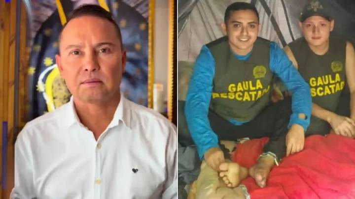 La reacción de Giovanny Ayala luego de confirmarse el rescate de su hijo, Miguel Ayala