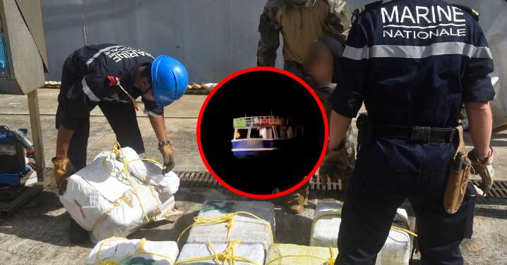 Marina francesa logra incautar embarcación con más de 2 toneladas de cocaína en el Caribe