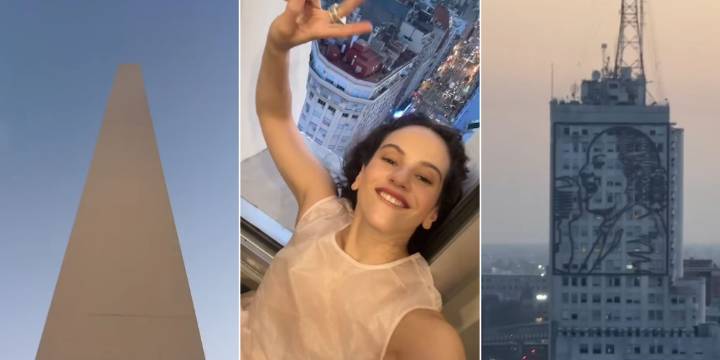 Rosalía mostró cómo fue su ascenso por el interior del Obelisco: de su asombro por la vista al guiño a Eva Perón