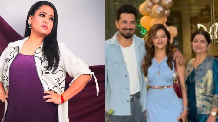 Rubina Dilaik–Abhinav Shukla Arrive In Blue Ensemble For Bharti Singh’s Baby Shower