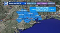 Houston Weather: Few showers & storms tonight, cold front follows Sunday with a Freeze Watch for Monday