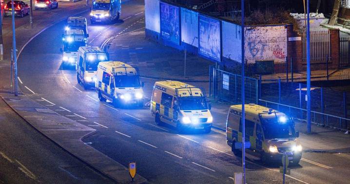 Huge convoy of 60 police vans spotted on Merseyside roads