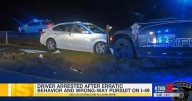 Naked driver arrested after wrong way chase on I