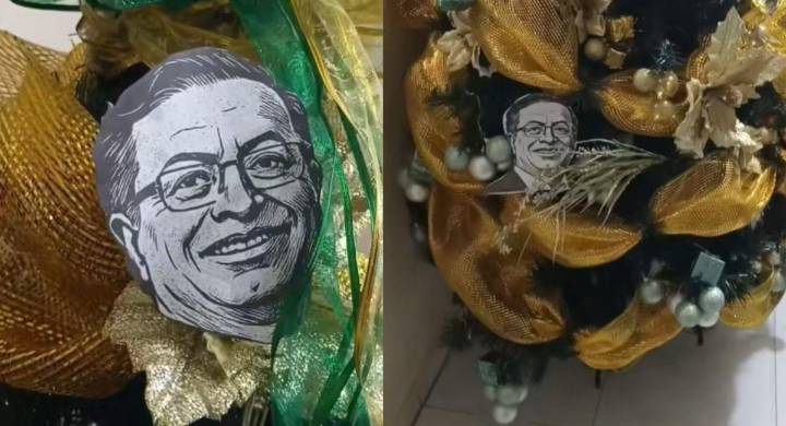 El curioso árbol con imágenes de Petro que terminó en respuesta presidencial