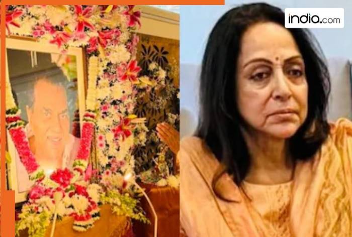 Dharmendra Prayer Meet: Hema Malini breaks down while giving speech about her late husband, 'Maine kabhi nahi...'