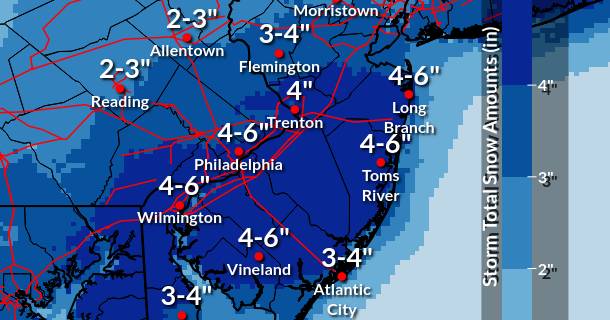 Sunday morning snow, then bitterly cold to start week, late week warm up