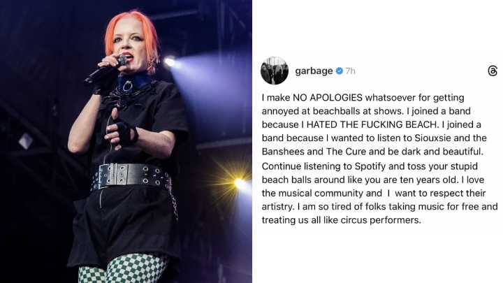 Garbage's Shirley Manson Crashes Out Over Beach Balls