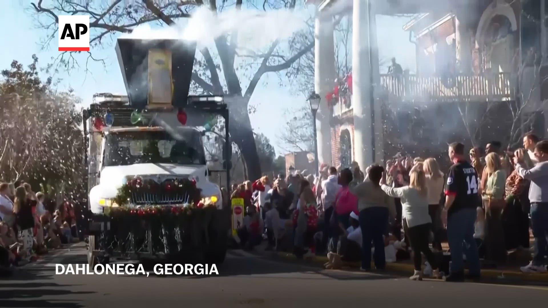 Dahlonega, Georgia residents celebrate the holidays with traditional festive parade