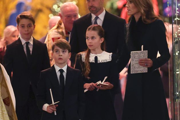 George, Charlotte and Louis get into the festive spirit at Kate’s carol service