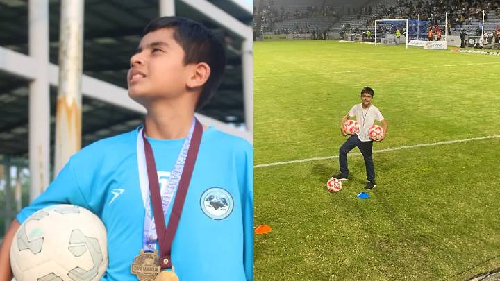 Tiene 12 años, es balonero de la Jaiba Brava del Tampico-Madero y sueña con ser profesional: él es Yared