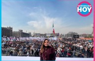Mara Lezama reafirma respaldo a la 4T durante celebración por sus siete años en el Zócalo capitalino