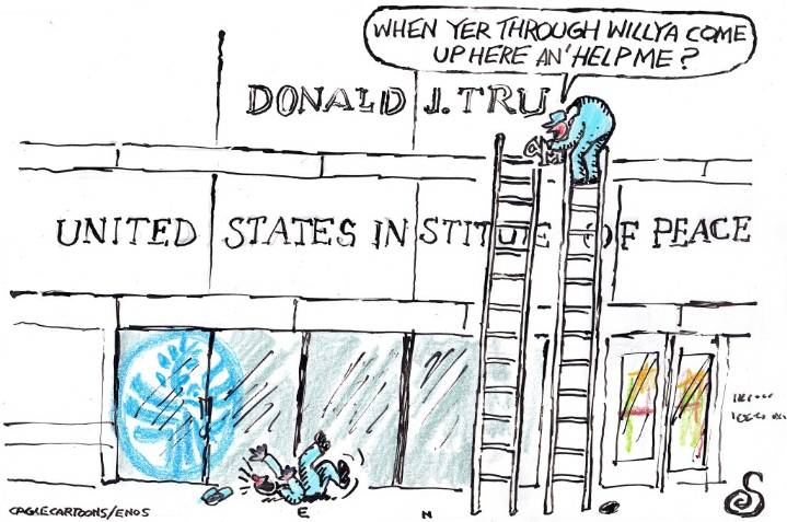 Cartoonist’s take: Trump renames Institute of Peace