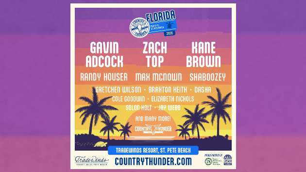 Zach Top, Gavin Adcock & Kane Brown headline first Country Thunder Florida
