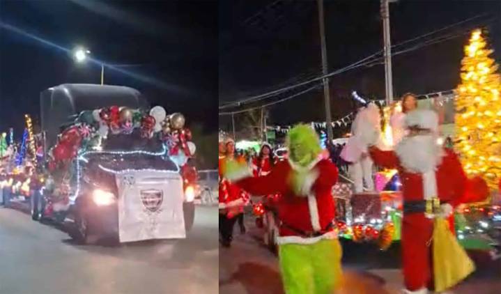 Brilla el espíritu navideño en Ciudad Acuña con colorido desfile universitario