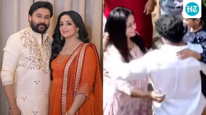 Dileep hugs wife Kavya Madhavan and daughter at Aluva home after acquittal