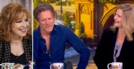 Kevin Bacon Blushes on 'The View' as Joy Behar Asks If He Was 'Turned on' by Wife Kyra Sedgwick's Brunette Hair in Their Movie: Watch