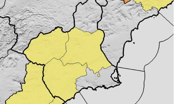 Aviso amarillo por lluvias en Lorca y el Valle del Guadalentín este domingo