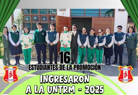 16 estudiantes del “San Juan de la Libertad” ingresan a la UNTRM