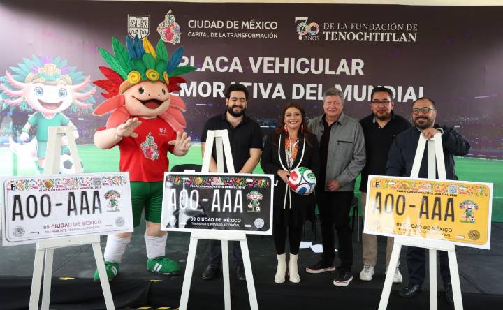Placa vehicular del Mundial 2026 con el Ajolotito futbolero: Cómo tramitar en CDMX