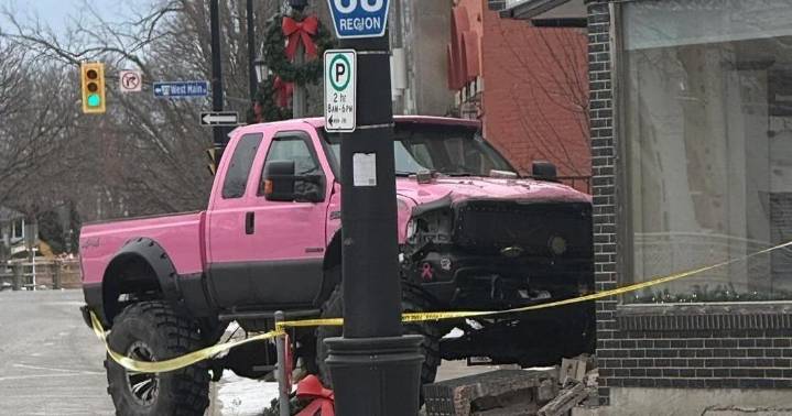 ‘It was very loud’: Pink truck crashes into Welland health spa