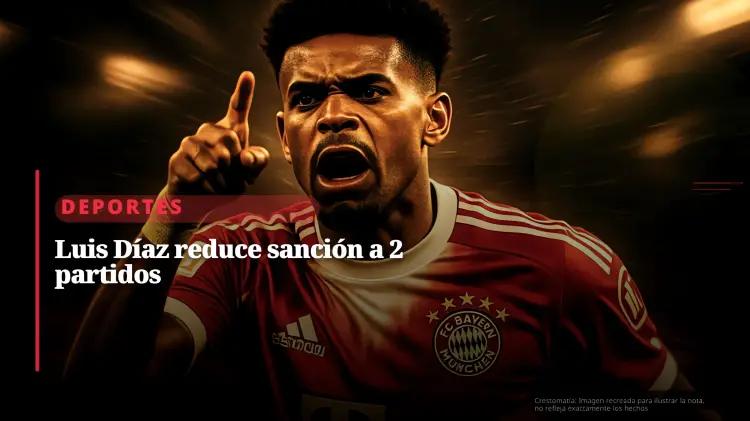 Luis Díaz reduce su suspensión a dos partidos tras polémica entrada en la Champions