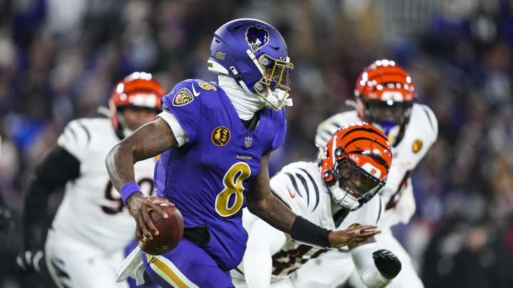 Lamar Jackson is on the practice field on Wednesday