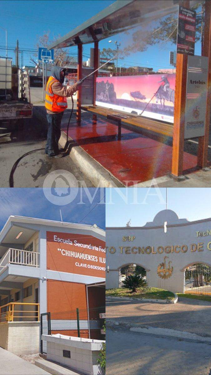 Cancha del Instituto Tecnológico de Chihuahua, Escuela Federal 11, instalación de parabúses entre los ganadores del Presupuesto Participativo 2026